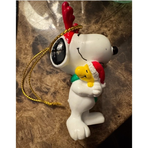 1980s Vintage Peanuts Snoopy Woodstock Christmas Ornaments United Feature Syn. - Picture 3 of 3